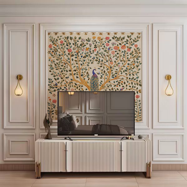 The Golden Tree of Peacocks Wallpaper