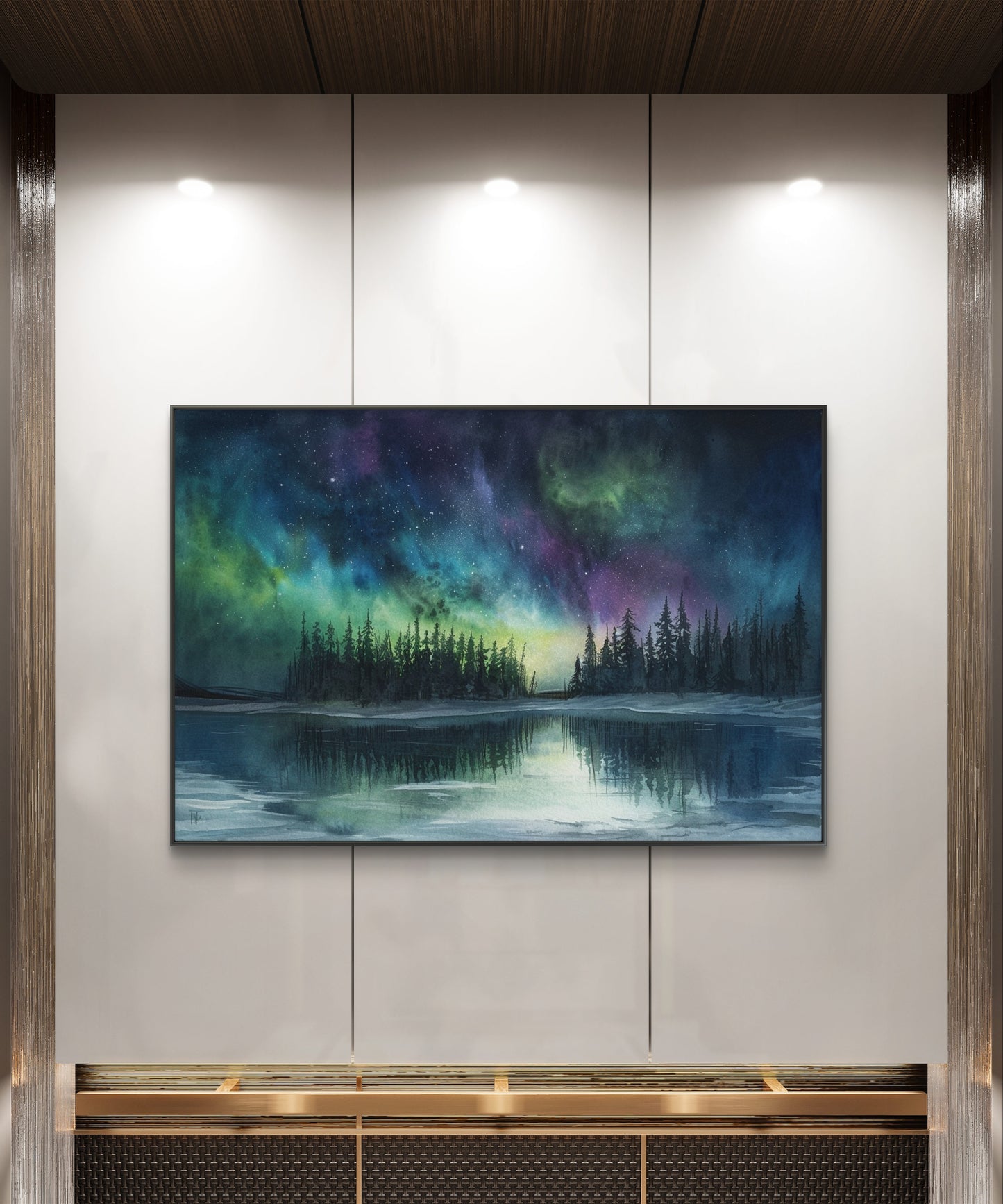 Northern Lights Canvas Painting 002