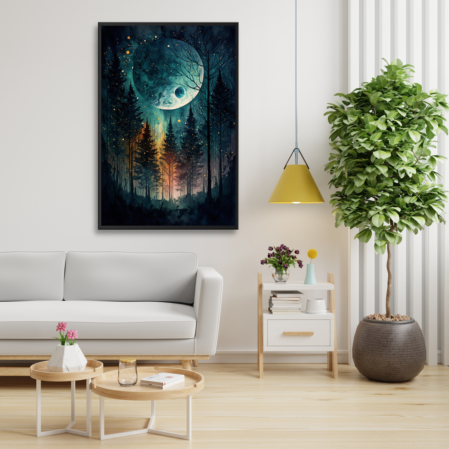 Sparkle Trees Canvas Painting