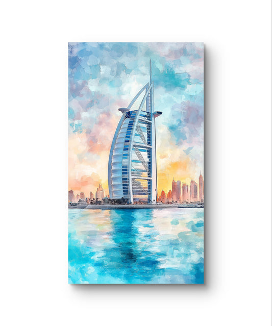 Burj Al Arab on Water Canvas Painting