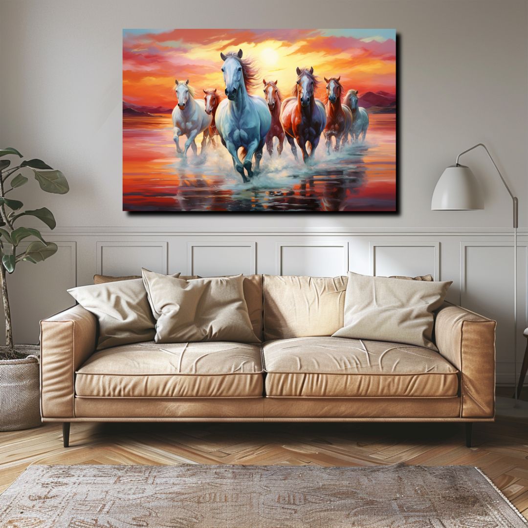 7 running horses 008 Canvas Painting