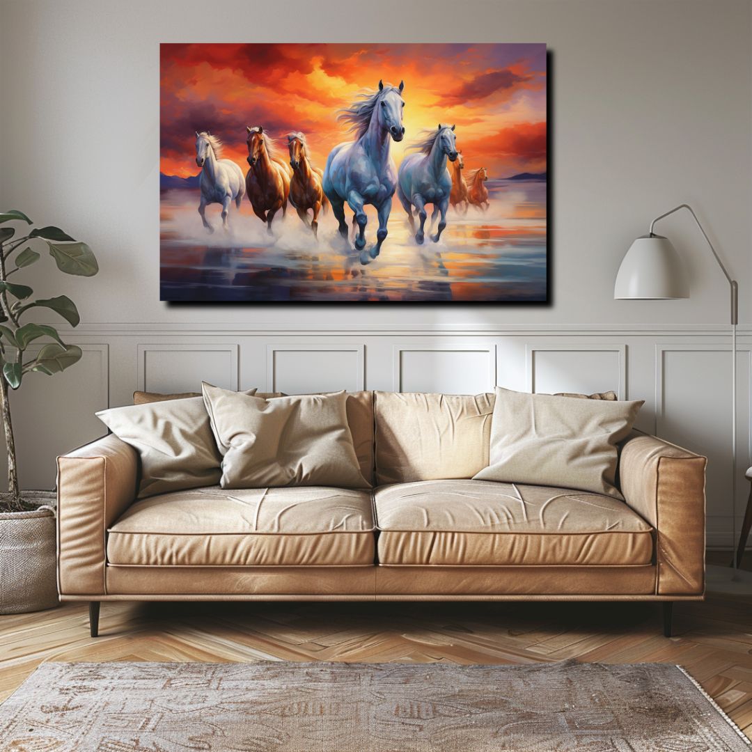 7 running horses 007 Canvas Painting