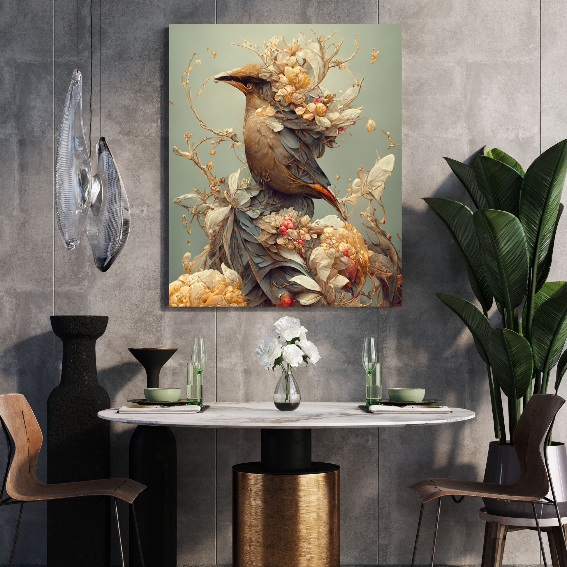 Bohemian Bird canvas painting featuring a stylish bird design with bohemian elements. This artwork adds a unique and artistic touch to any room, ideal for enhancing living rooms, bedrooms, or creative spaces with charm and sophistication.