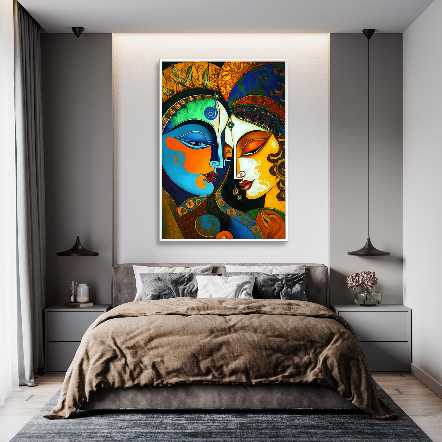 Radha Krishna Art - 002 Canvas Painting