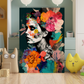 Abstract Multimedia Woman Canvas Painting