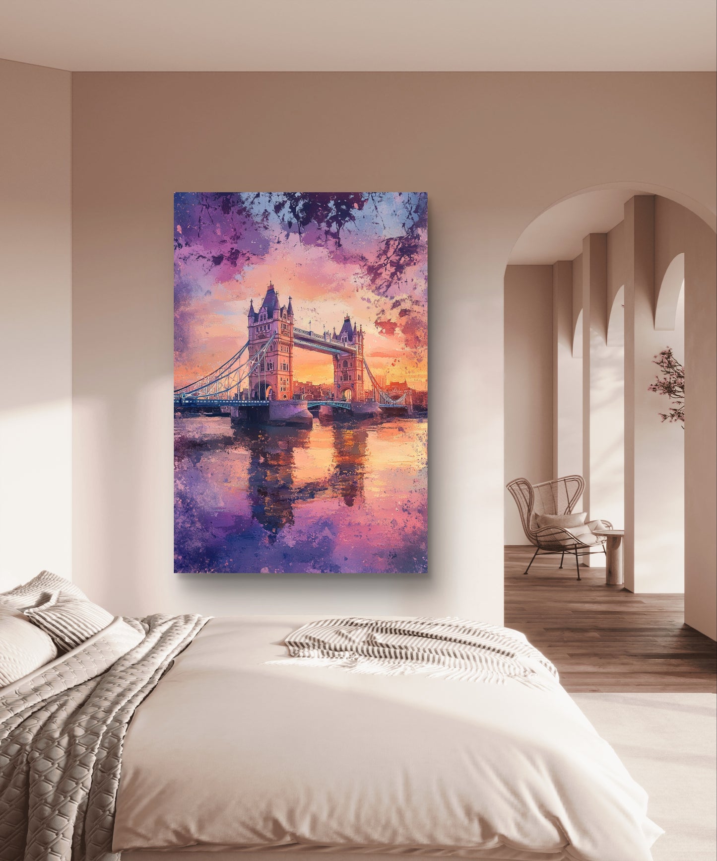 Tower Bridge with a Twilight Glow Canvas Painting