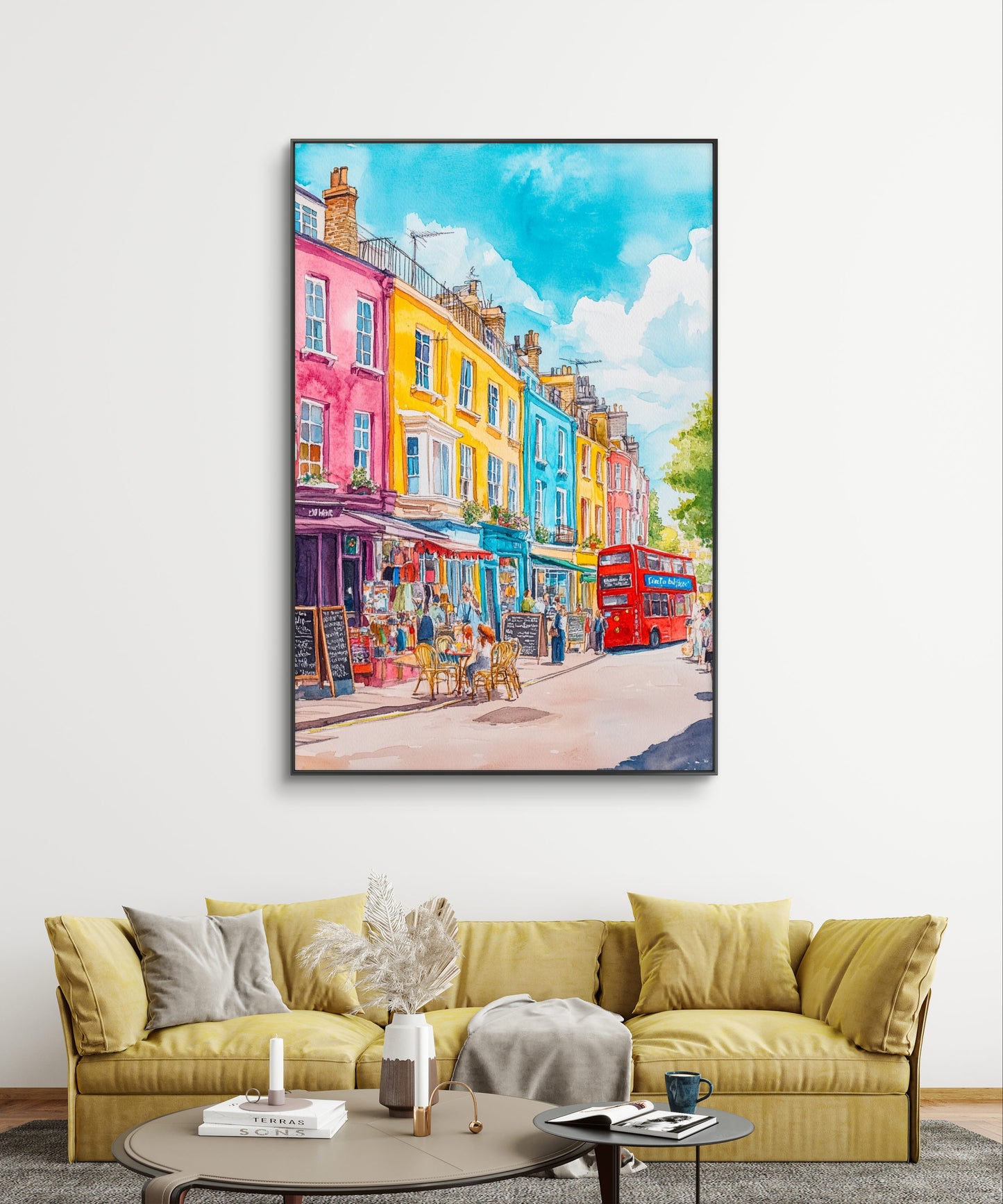 Notting Hill Scene Canvas Painting