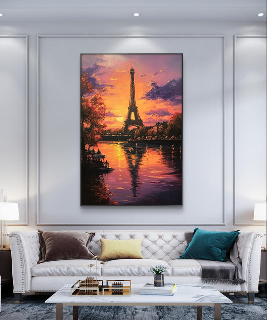 Effiel Tower at Sunset Canvas Painting