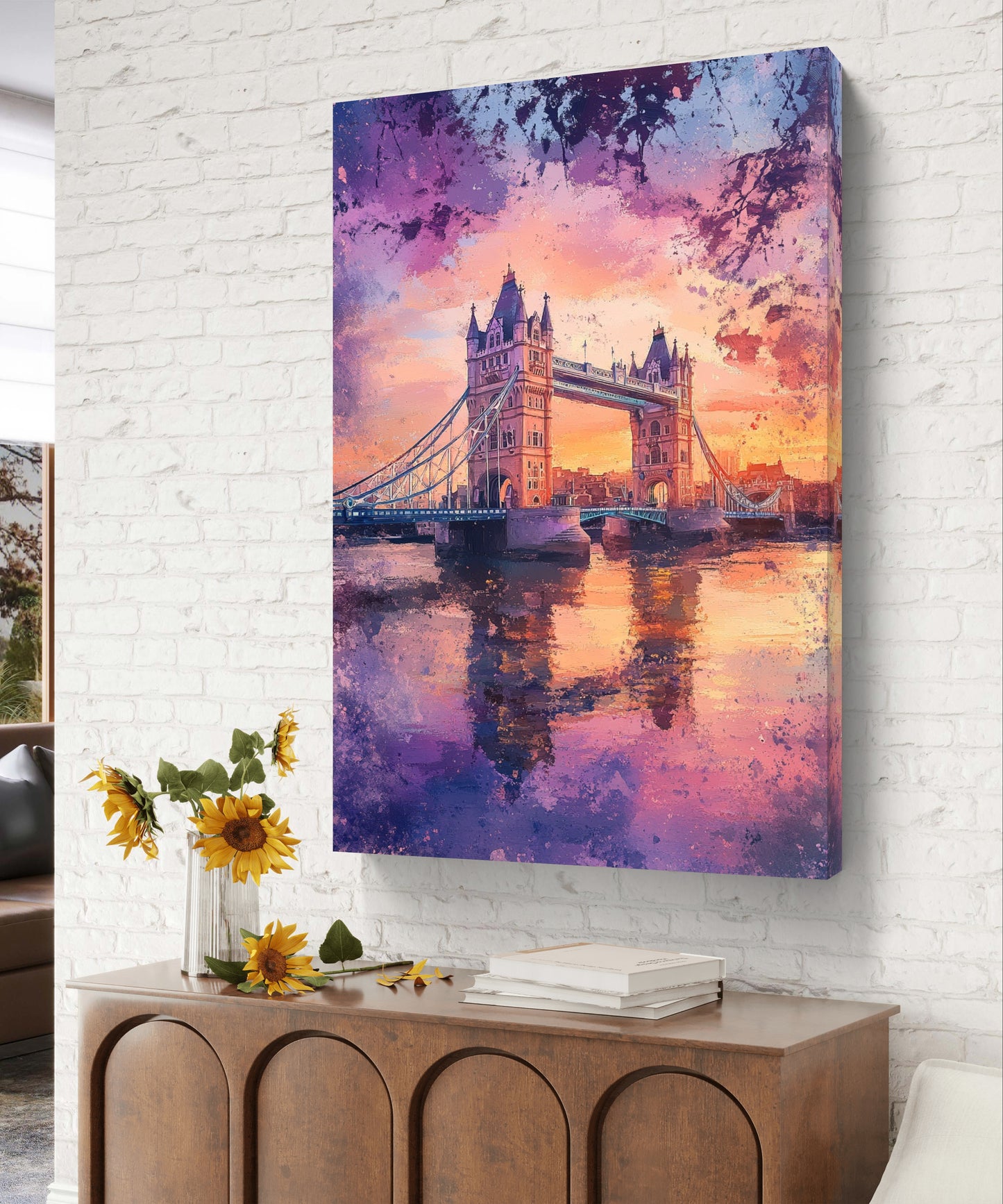 Tower Bridge with a Twilight Glow Canvas Painting