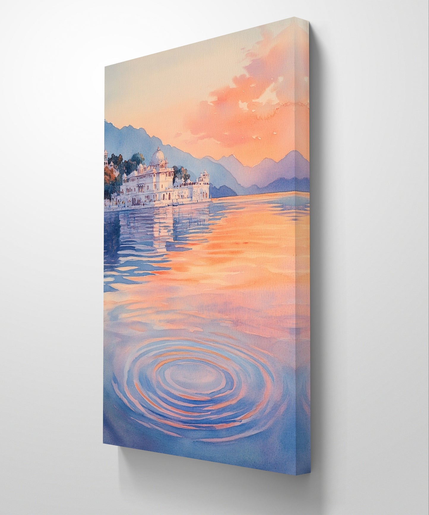 Lake Pichola at Sunset Canvas Painting