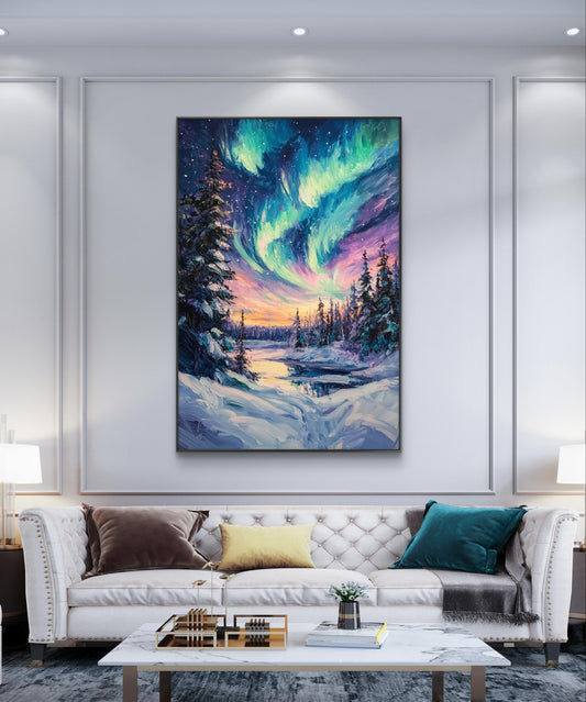 Aurora Borealis Canvas Painting 001