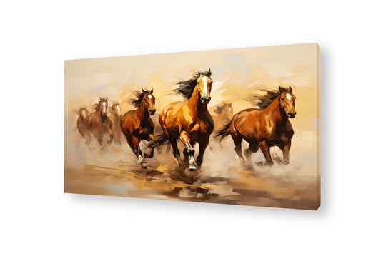 7 running horses 003 Canvas Painting