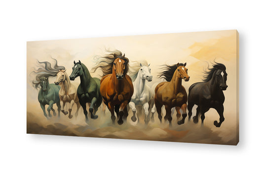7 running horses 004 Canvas Painting