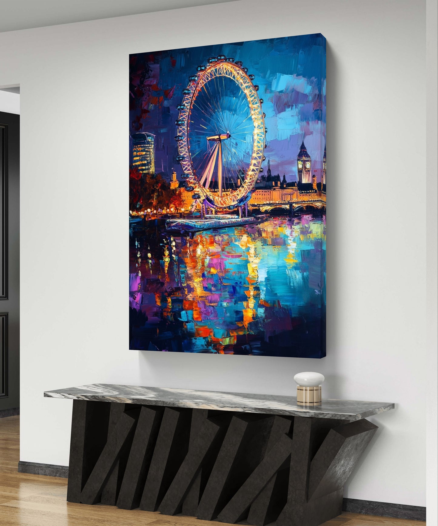 The London Eye by Night Canvas Painting