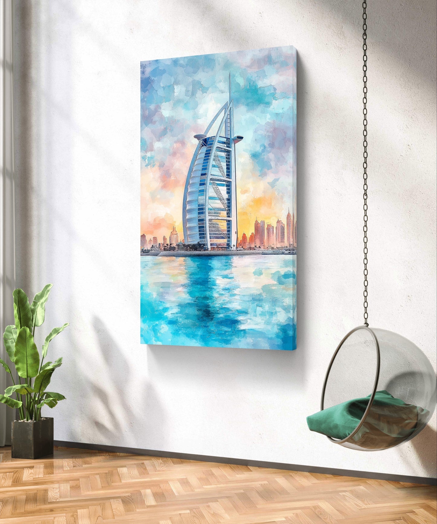 Burj Al Arab on Water Canvas Painting