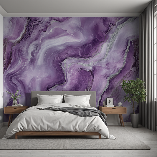 Amethyst Crystal Marble Wallpaper