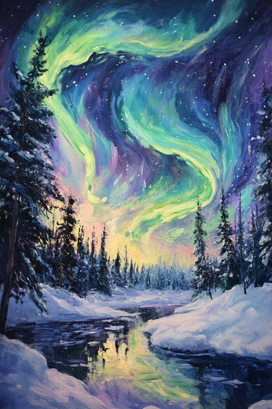 Aurora Borealis Canvas Painting 001