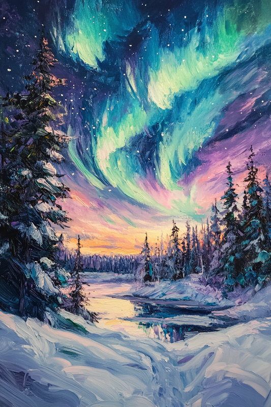 Aurora Borealis Canvas Painting 002