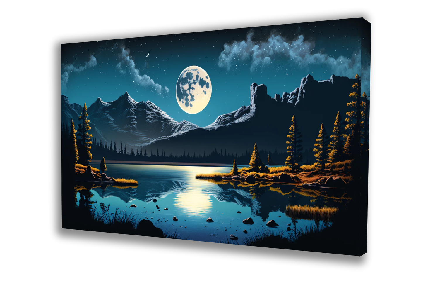 Blue Mountain canvas painting showcasing a serene blue mountain landscape. This tranquil artwork adds majestic beauty and sophistication to any room. Ideal for home decor, living rooms, offices, or bedrooms. Elevate your space with this stunning mountain art and enjoy a touch of calm elegance.