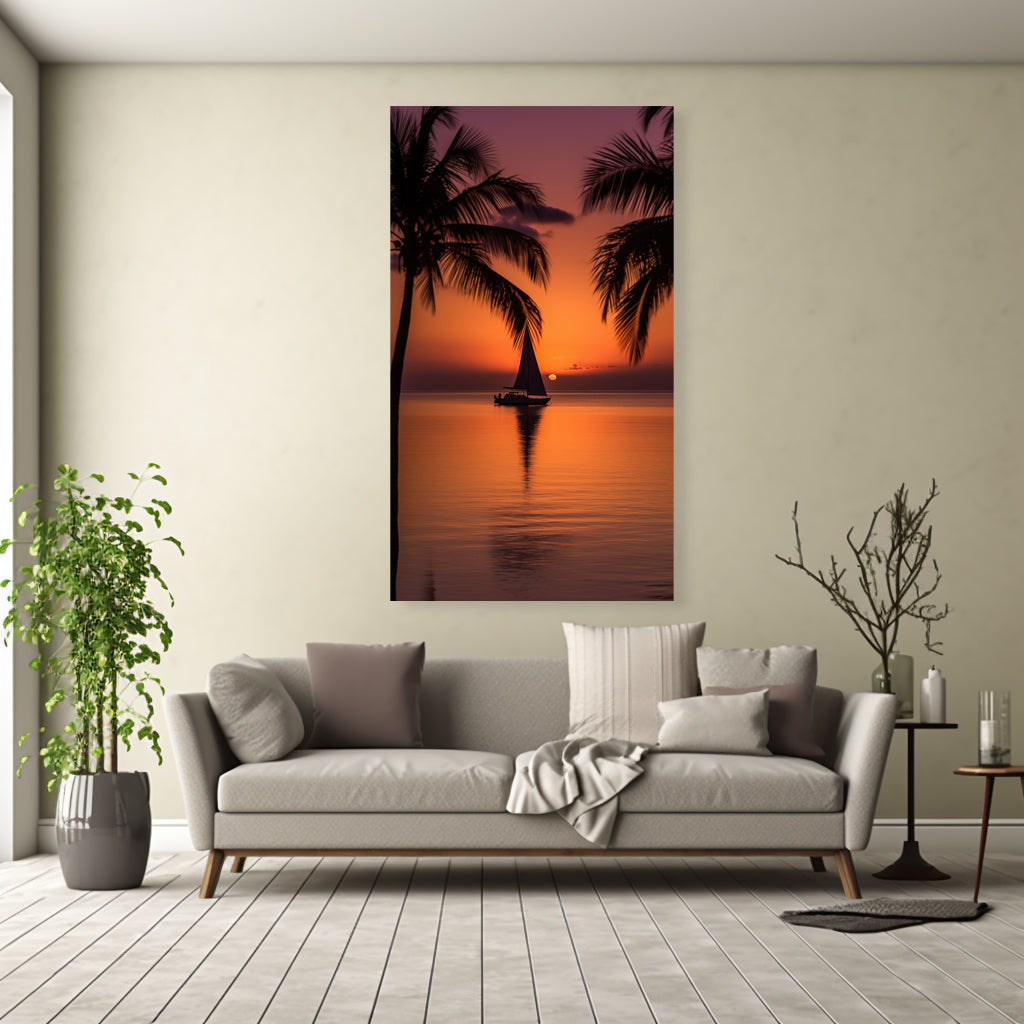 Calm of a Sunset Canvas Painting