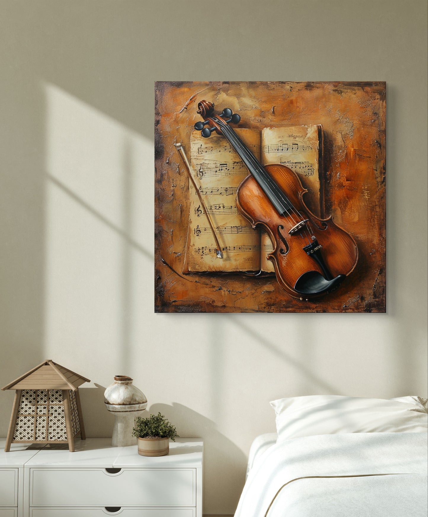 Classic Violin Canvas Painting