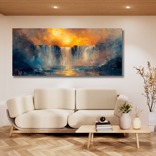 Calming Waterfall Canvas Painting
