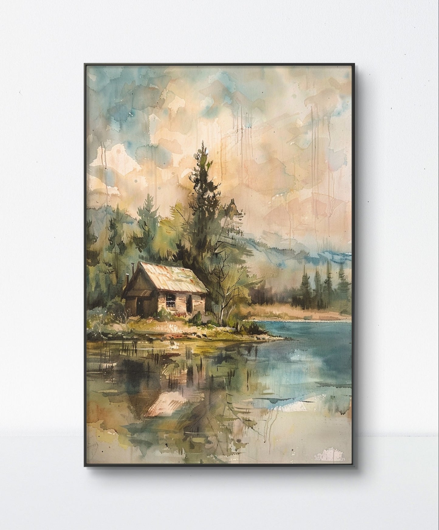 Vintage Waterscape Canvas Painting