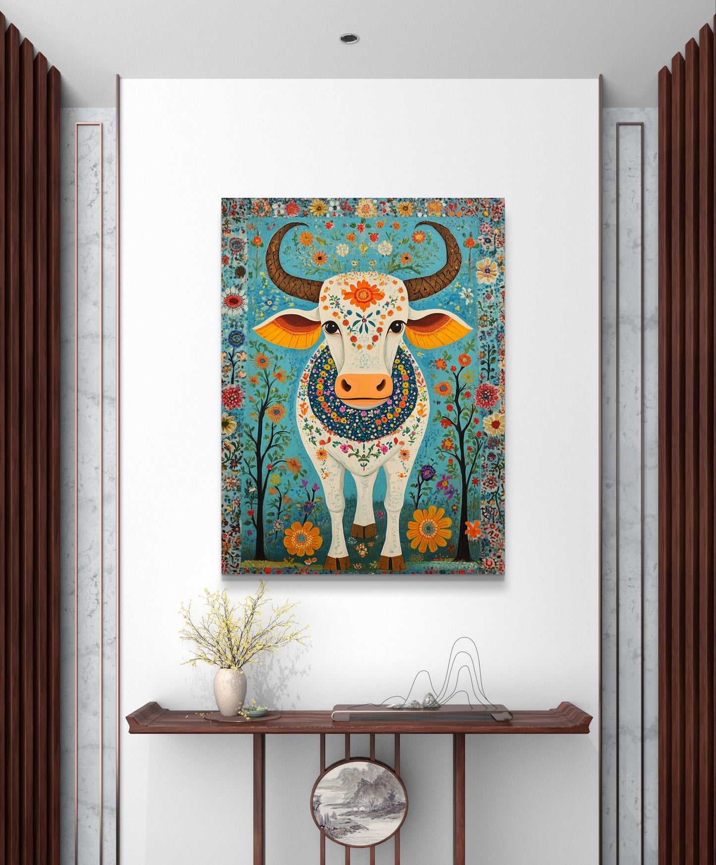 Serene Cow 005 Canvas Painting