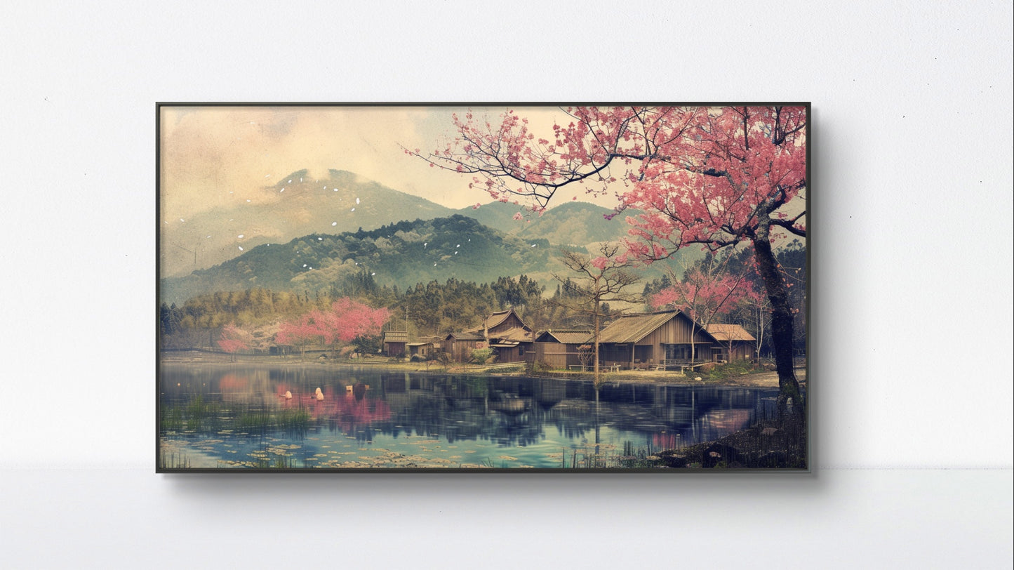 Serene Lake Reatreat Canvas Painting