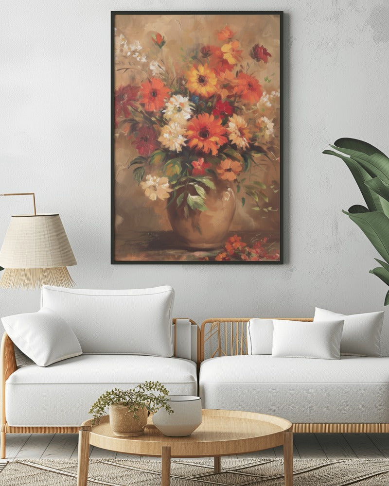 A colourful Floral Canvas painting looking extremely vibrant and joyous. Perfect for home , living room, office decor. Adds a touch of charm with its florakl vibe making it a perfect Canvas Painting and Walll art