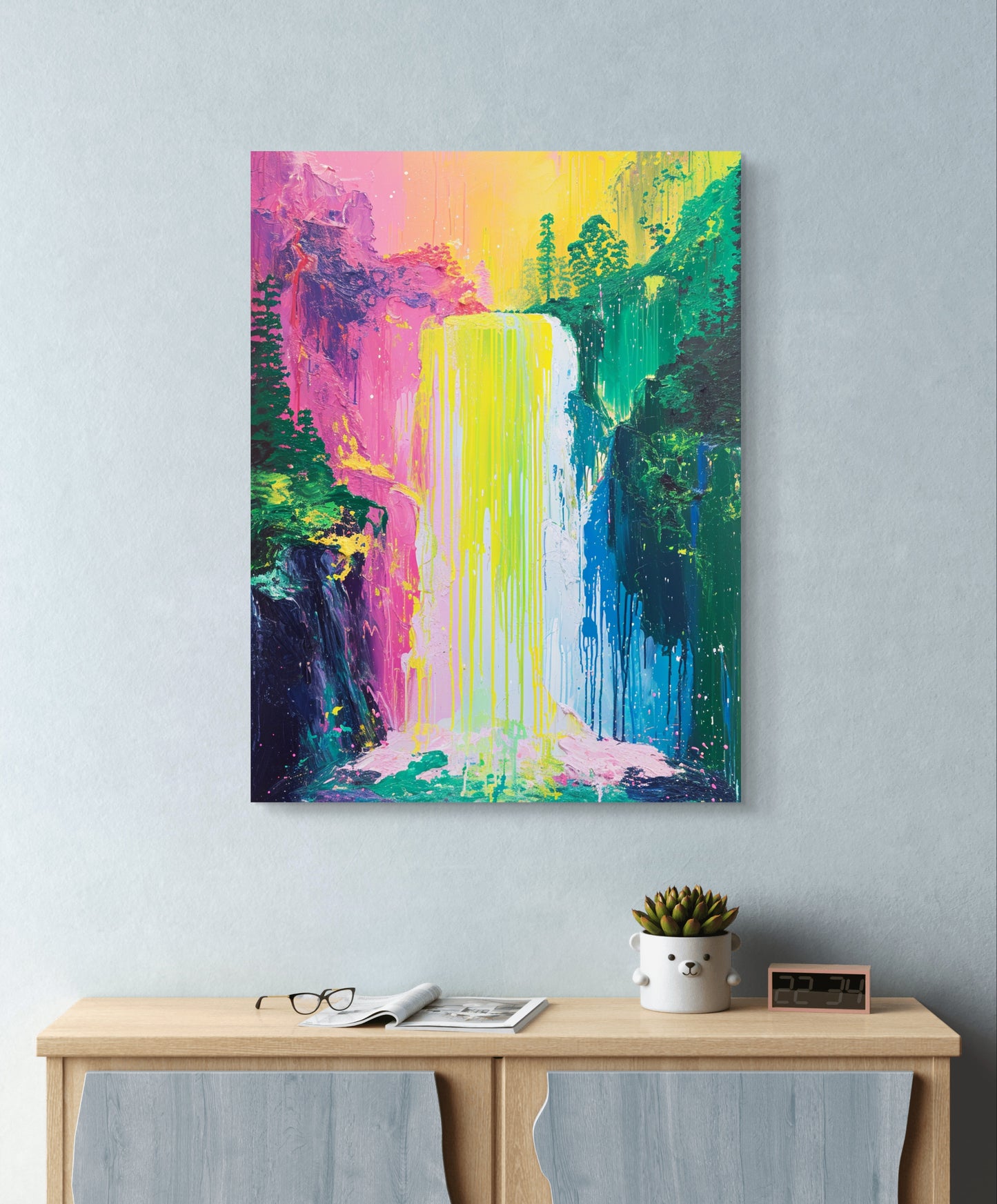 Tranquil Waterfall Canvas Painting