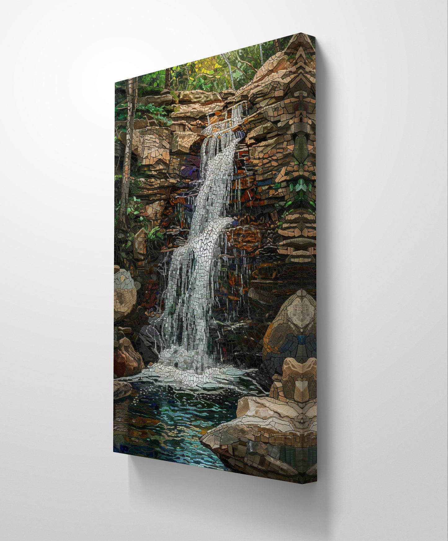 Peaceful Waterfall Canvas Painting