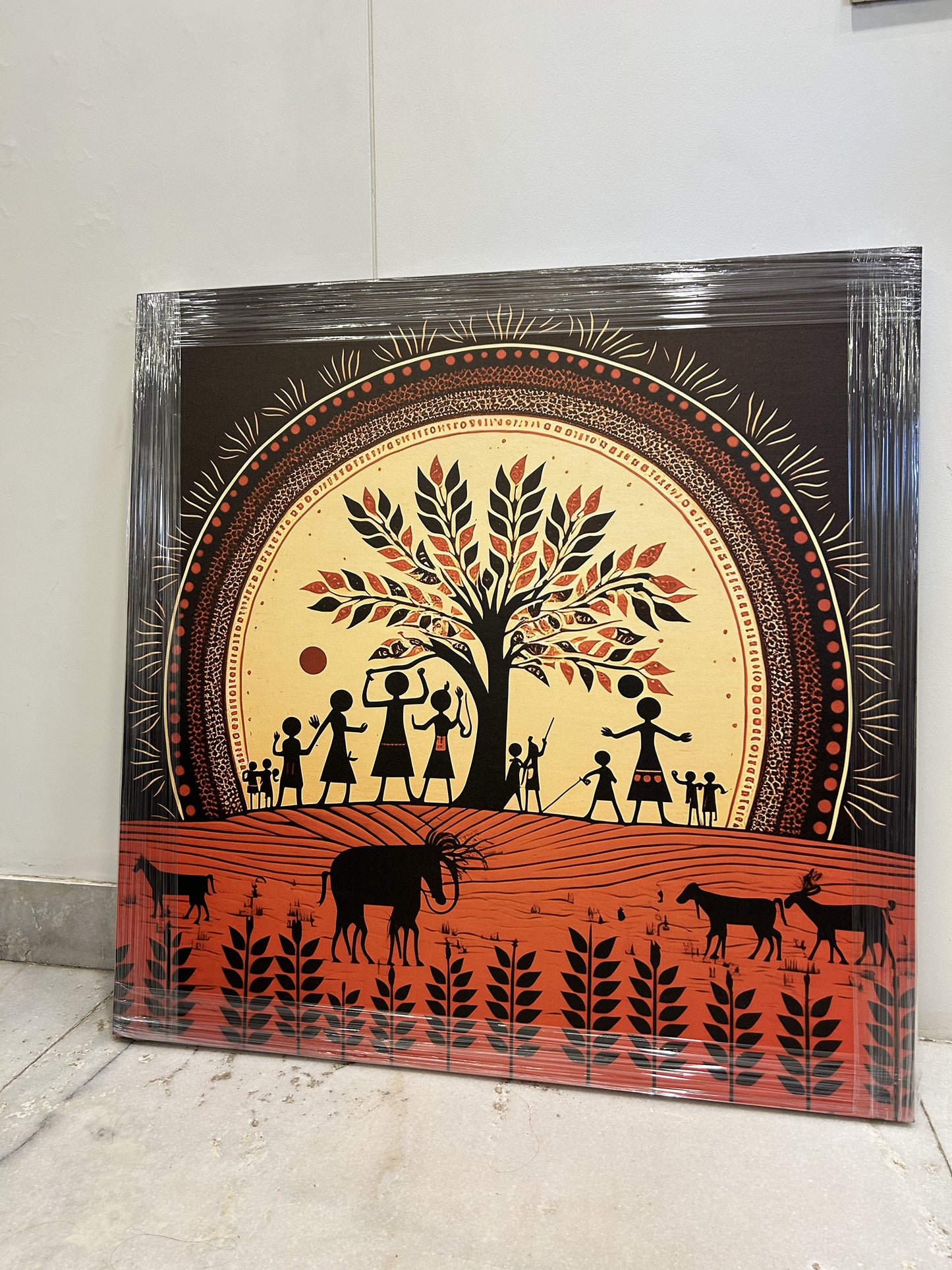 Warli Art - 001  Canvas Painting