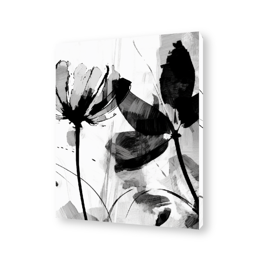 Ink Abstract Florals Canvas Painting