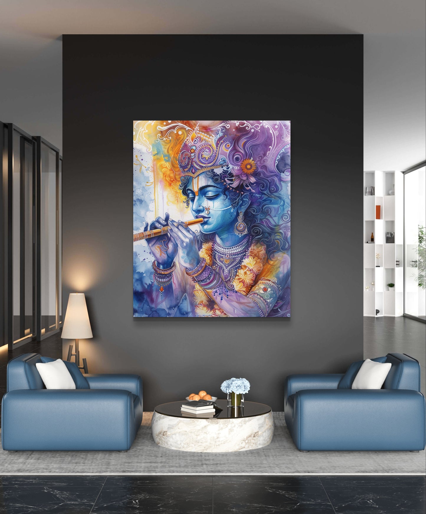 Lord Krishna 001  Canvas Painting