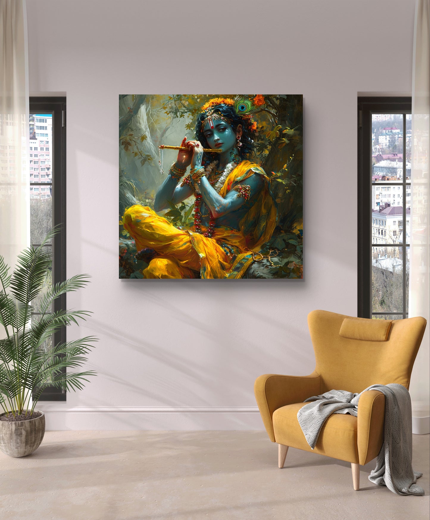 Lord Krishna 002 Canvas Painting