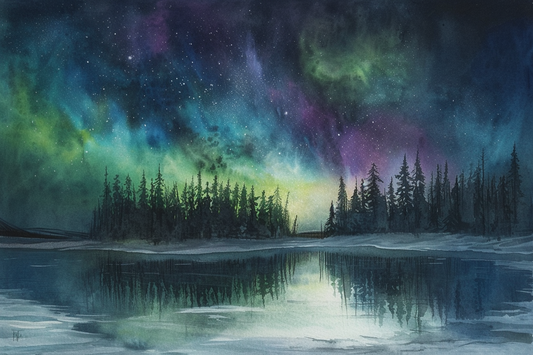 Northern Lights Canvas Painting 001