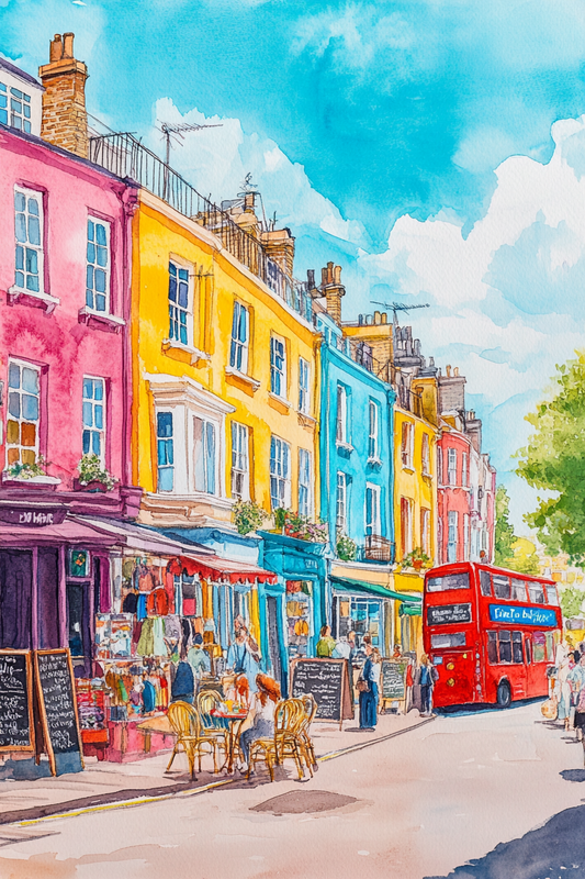 Notting Hill Scene Canvas Painting