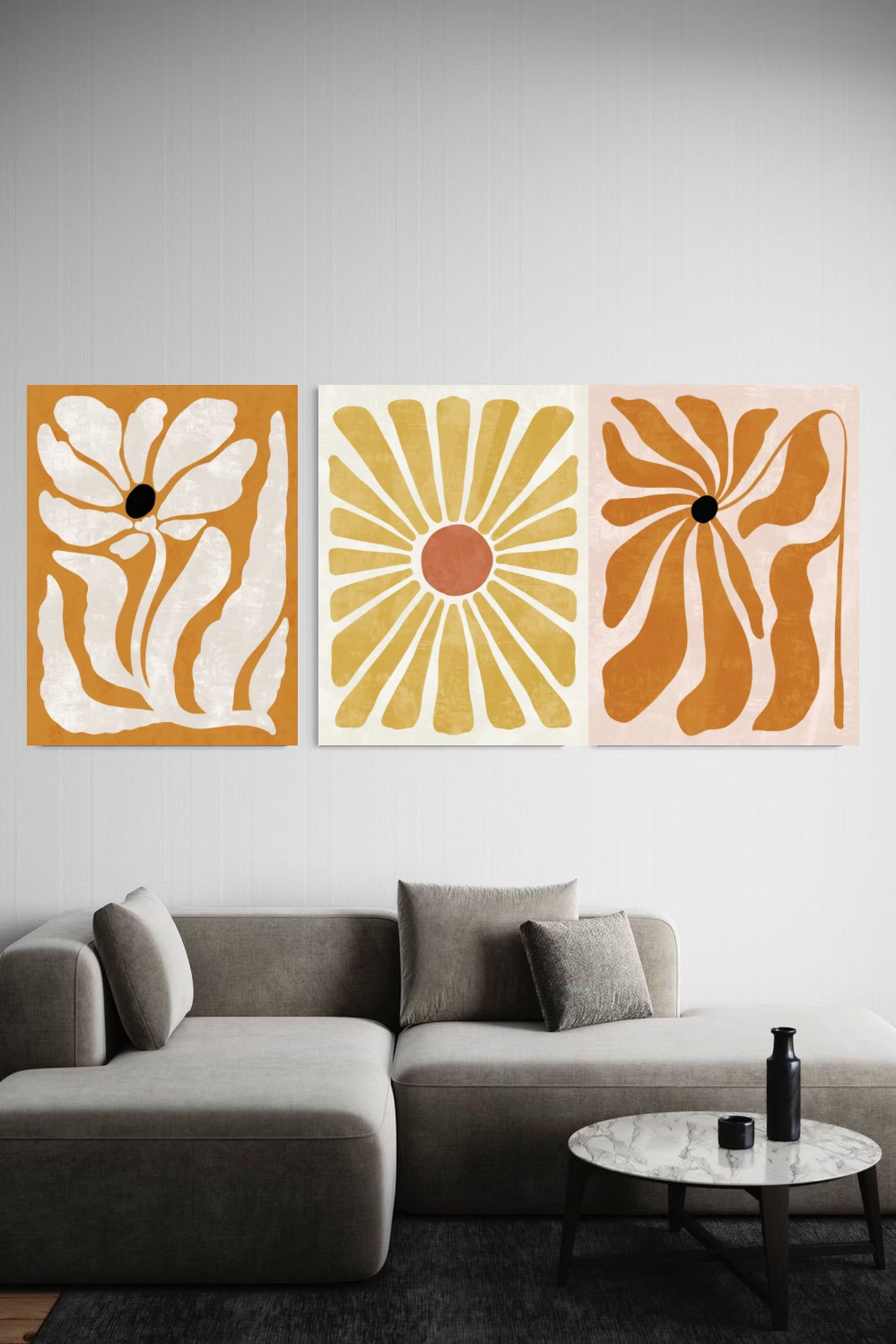 Orange Burst Canvas Painting