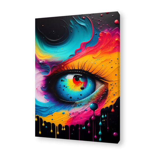 Pop Color Eye Framed Canvas