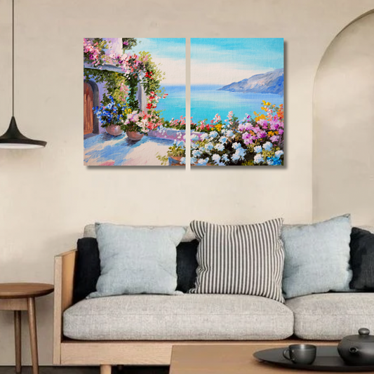 Seaside Bloom Canvas Painting