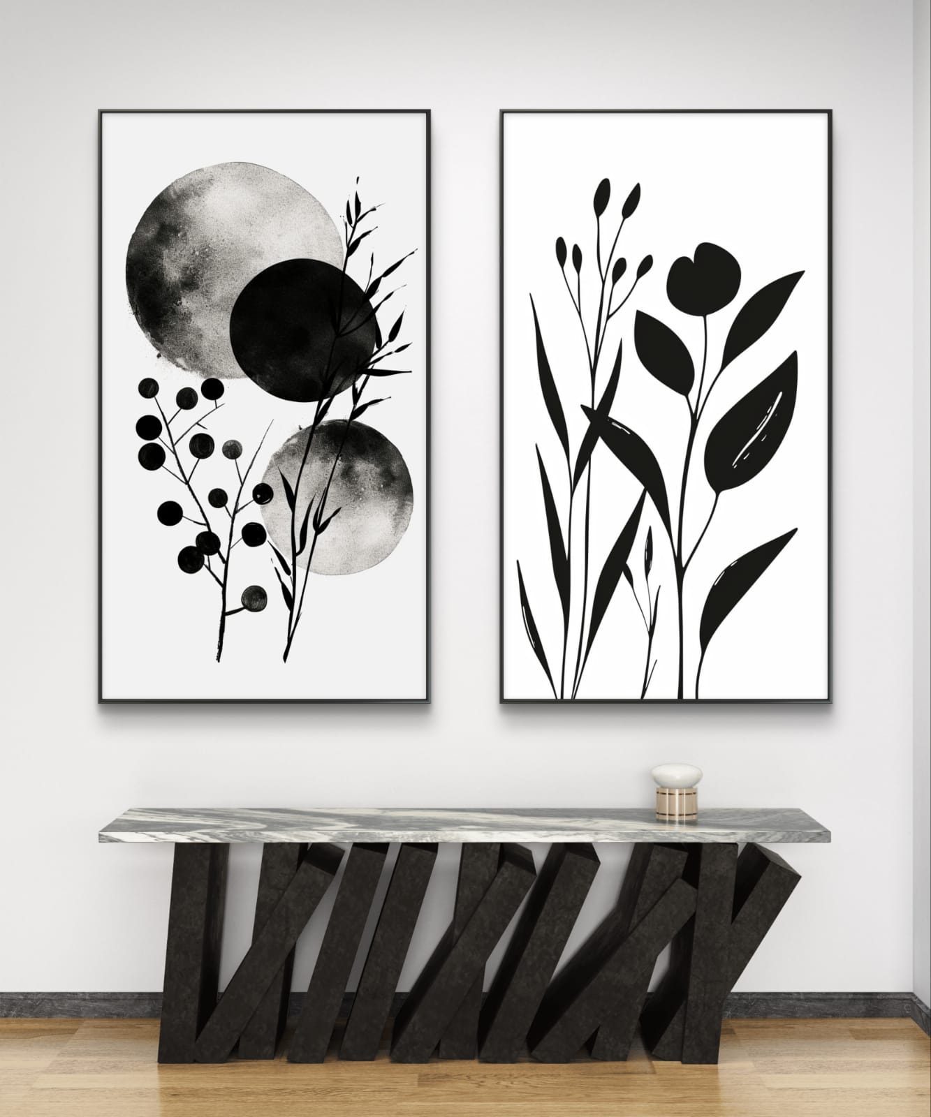 Silhouette Bloom Canvas Painting