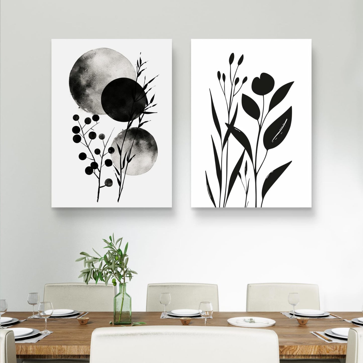 Silhouette Bloom Canvas Painting