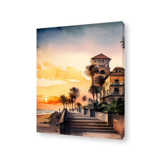 Sunset in Greece Canvas Painting