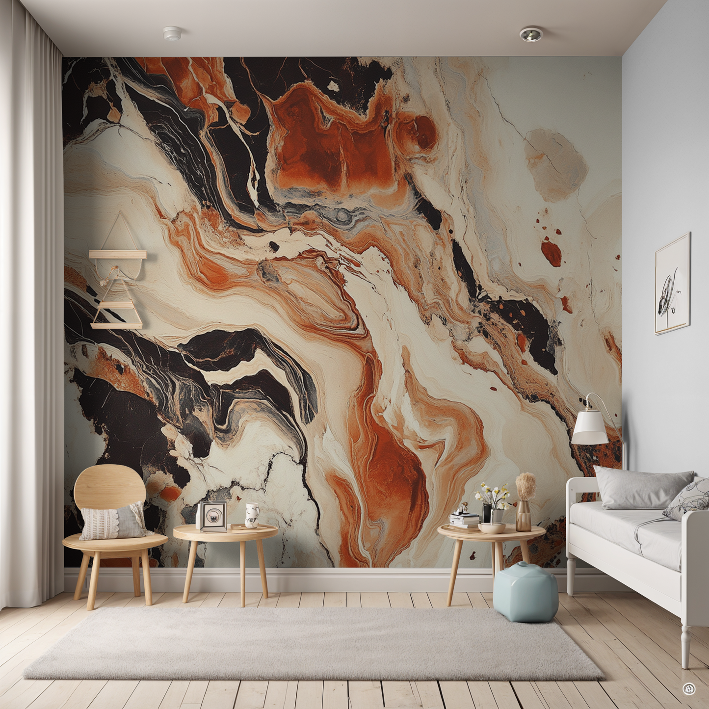 Terra Cotta Swirl Marble Wallpaper