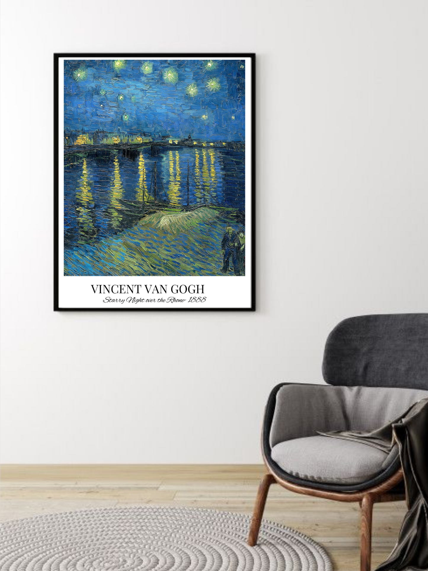 Vincent Van Gogh Starry Night at Rhone Wall Painting
