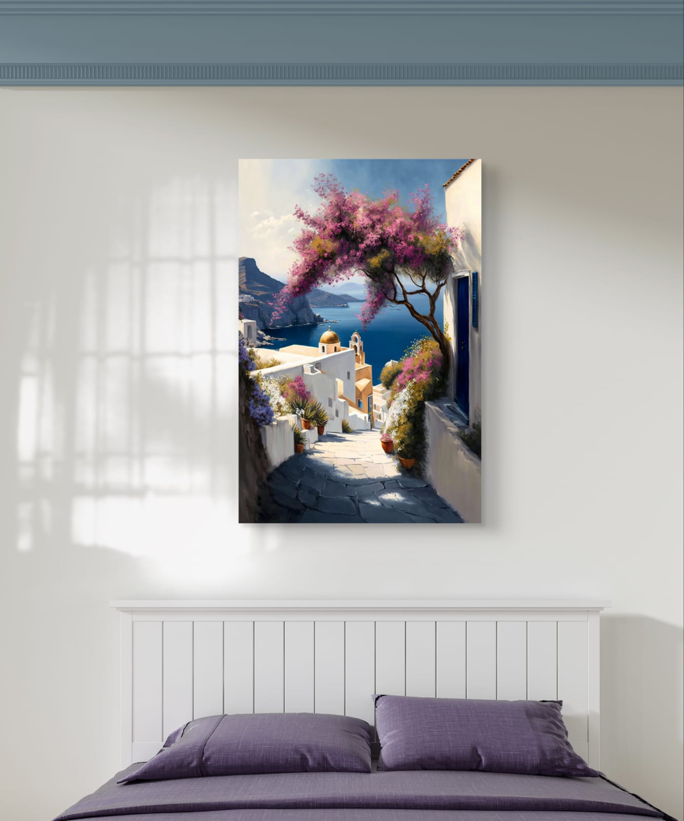 Spring in Santorini - 001 Canvas Painting