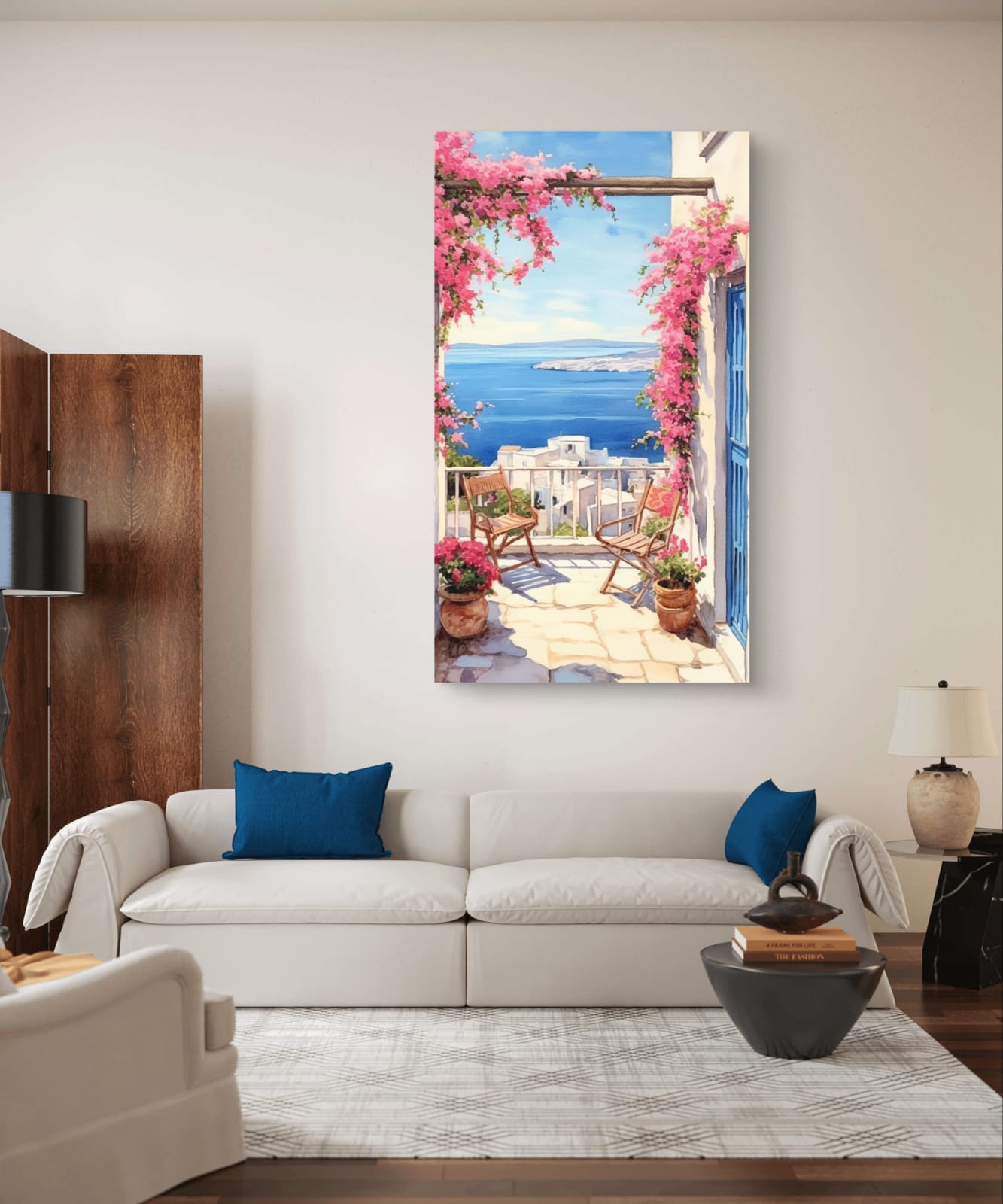 Spring in Santorini - 003 Canvas Painting