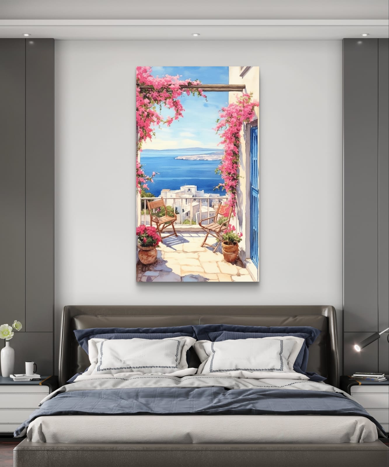 Spring in Santorini - 003 Canvas Painting