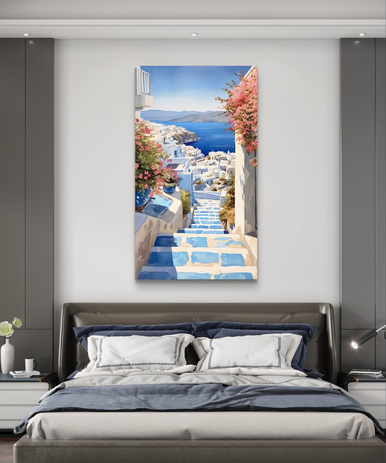 Spring in Santorini - 002 Canvas Painting